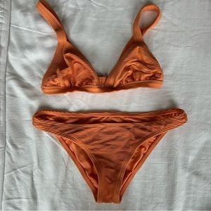 Billabong ribbed orange bikini